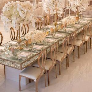 Sillas de Comedor Modernas y Únicas de Acero Inoxidable con Respaldo de Diseño Exclusivo para Bodas, <span class=keywords><strong>Banquetes</strong></span>, Hoteles, Eventos al Aire Libre y Salas de Estar - Product Image 3