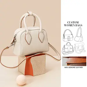 Customisable OEM/ODM Ladies High Quality Genuine Leather Shoulder Bags Famous Brands Handbags For Women