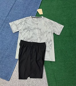 Ensemble de T-shirts de Sport pour Hommes, Vente <span class=keywords><strong>en</strong></span> Gros <span class=keywords><strong>Direct</strong></span> Usine, <span class=keywords><strong>en</strong></span> Soie Glacée, Séchage Rapide, Lisse, Élastique, Anti-Bactérien, Respirant, Lot de 2 Pièces pour l'Entraînement - Product Image 5