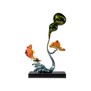 Ornement de carpe en laiton, cuivre et or, pour la prospérité abondante, décoration de maison, décoration de table, cadeau du Nouvel An chinois - Product Image 1