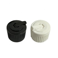 Capuchons de distribution à tourelle côtelés en plastique avec bec verseur à clapet pour flacon de voyage 28-410 24-410 en plastique PP blanc, sécurité enfant, acceptés