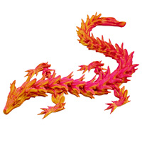 Figurine de dragon aquatique articulée en PLA imprimé en 3D, créature mythique, articulations mobiles, jouet anti-stress, décoration de bureau, fantaisie océanique, cadeau unisexe