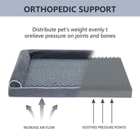 Fabrik angepasst Phantasie lustige dunkelgraue Plüsch Rechteck ortho pä dische Memory Foam Hunde bett moderne Anti-Stress-Haustier Schlafs ofa