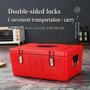 Juego de 4 Recipientes Térmicos Rojos para Almacenamiento de Alimentos, 15L 25L 35L 50L, Juego de Recipientes Térmicos de Gran Capacidad, Juego de Recipientes Portátiles para Alimentos Calientes - Product Image 3