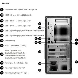 คอมพิวเตอร์ตั้งโต๊ะ Dell Pro Tower Intel Core i3 รุ่นที่ 14 แรม 16GB SSD 512GB Windows 11 Pro สำหรับธุรกิจและสำนักงาน - Product Image 4