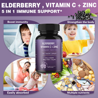 Complément Alimentaire OEM 5-en-1 Soutien Immunitaire : Sureau, Vitamine C, Zinc, Gingembre, Vitamine D3 - 60 Capsules