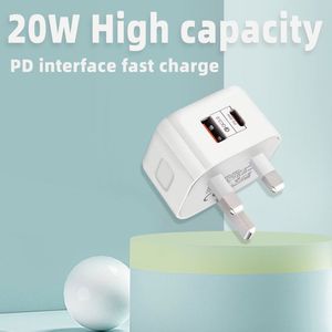 PD 20W Quick Charge White <b>Usb</b> <b>Plug</b> 3 Pin Fast Charging Uk <b>Plug</b> Charger Type C <b>Plug</b> Ios Charger for ALL Phones - Product Image 3