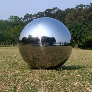 Esfera de Metal personalizada para jardín, bola de acero inoxidable pulida de varios tamaños para Decoración