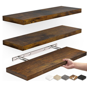 Estante rústico para decoración del Hogar, baño, dormitorio, cocina, sala <span class=keywords><strong>de</strong></span> estar, organizador <span class=keywords><strong>de</strong></span> libros, almacenamiento, estantes <span class=keywords><strong>flotantes</strong></span> montados en la pared <span class=keywords><strong>de</strong></span> <span class=keywords><strong>madera</strong></span> y Metal - Product Image 1
