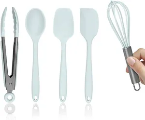 Set dapur MINI, lima Set peralatan memanggang spatula silikon untuk anak-anak