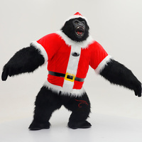 Kostum Maskot Gorila Hitam Santa Natal Inflatable Harga Murah Buatan Pabrik, Kostum Karakter King Kong Inflatable