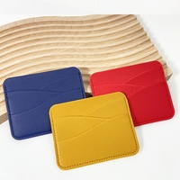 Dompet Kartu Kulit PU Harga Pabrik Tebal 4 Slot Tempat Kartu Pria Bisnis Dompet Kecil Tempat ID Multi Warna Dompet Wanita