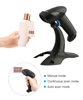 Escáner de código QR portátil 1D 2D con cable USB inalámbrico 2,4G pistola de escaneo inventario de almacén supermercado uso ligero compatible con Android