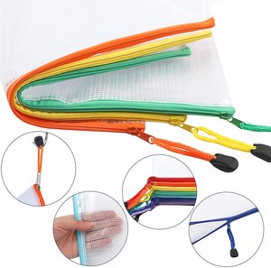 Tùy chỉnh OEM A4 thư Kích thước dây kéo Pouch <span class=keywords><strong>PVC</strong></span> không thấm nước trong suốt lưới túi tài liệu với phong bì lưới thư mục tập tin - Product Image 6