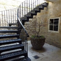Escalier en colimaçon moderne Anewson en acier inoxydable, gain de place, pour villa, appartement, usage intérieur, avec kit de garde-corps complet et robuste