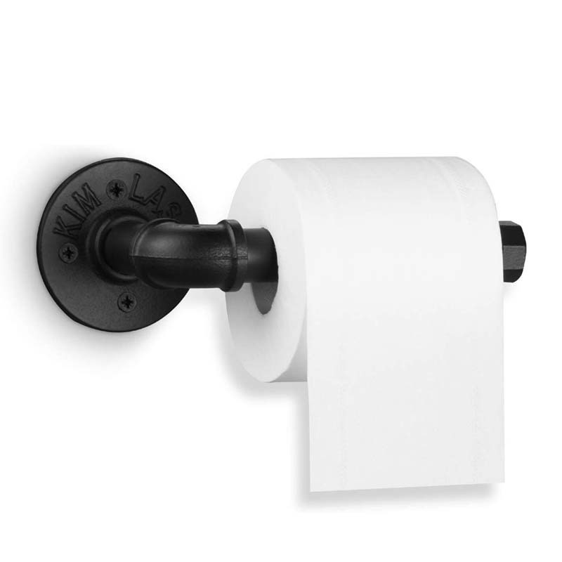 Heavy Duty DIY Vintage Rustic Iron Roll Tissue Wall Mounted Industrial Pipe Toilet Paper Holder for Bathroom Kitchen Bedroom
