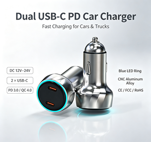 ที่ชาร์จในรถยนต์แบบยูนิเวอร์แซล 12V 24V ช่องเสียบ USB-C PD คู่ - Product Image 3