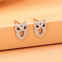 Boucles d'oreilles pour femmes en argent sterling 925, motif hibou, pavé de moissanite couleur D VVS, bijoux en gros avec certification GRA – Meilleures ventes