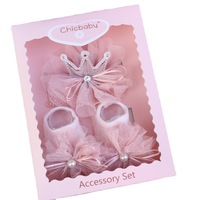 Ensemble cadeau pour nouveau-né : Bandeau bébé couronne cygne mignon, accessoires pour cheveux d'enfants, bandeau et chaussettes pour nourrissons et tout-petits, fait main