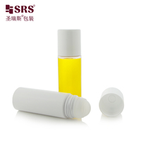 Flacon roll-on vide en PET de 170 ml avec bouchon à bille en PP blanc, rechargeable, pour déodorant, massage corporel, sérum