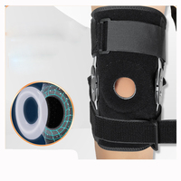 Genouillères de compression sportives noires avec plaque de soutien en aluminium et joint amortisseur en gel de silicone