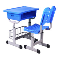 Bureau et chaise individuels RSD modernes en plastique, réglables en hauteur, écologiques et durables, pour la maternelle jusqu'au lycée
