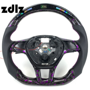 LED viola polvere volante in fibra di carbonio forgiato per VW Volkswagen <span class=keywords><strong>Golf</strong></span> <span class=keywords><strong>7</strong></span> MK7 Tiguan Passat CC Touareg <span class=keywords><strong>accessori</strong></span> auto - Product Image 1