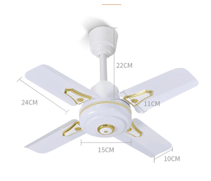 Eurotech 2025 nuevo diseño 24 pulgadas ventilador de techo blanco cuatro <span class=keywords><strong>bades</strong></span> de Metal Industrial eléctrico Mini ventilador de techo decorativo Home Hotel - Product Image 5