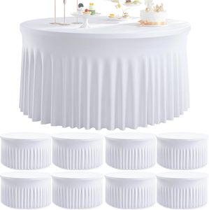 Nappes rondes en spandex pour tables de 60 pouces, nappes ajustées extensibles de 120 pouces (5 pieds), housses de table sans plis - Product Image 1