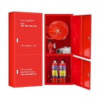 Ensemble de pulvérisation de boîte à hydrant en acier inoxydable flexible épaissi, équipement incendie intérieur/extérieur ZH24423 80x65x24cm