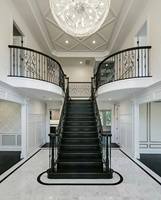 Villa Escalier en colimaçon en fonte Bâtiment intérieur et extérieur Courbe Escaliers en fer forgé
