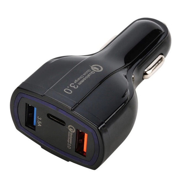 Universal Qc3.0 7a 3 Ports 35w Quick Charging Adapter Type C Pd Usb Car Charger for Phone
