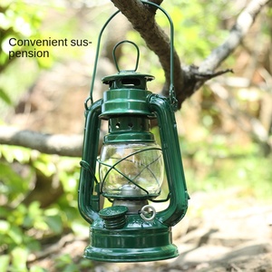 19CM Red Iron Outdoor Camping Lantern Oil Burning Kerosene Lamp Wick Portable Vintage Design for Climbing Outdoor Activities - Product Image 3