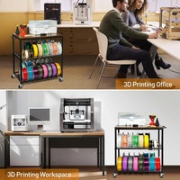 Rak Penyimpanan Filamen Printer 3D - Tipe Berdiri, Tugas Berat dengan Roda & Kaki yang Dapat Disesuaikan, Tidak Dapat Dilipat, untuk Ruang Tamu