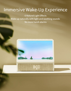 Réveil intelligent avec scène dynamique du lever du soleil, sons apaisants naturels, haut-parleur Bluetooth, horloge numérique LED - Product Image 2