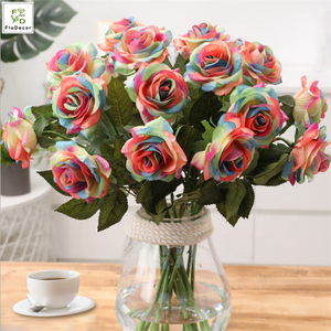 Yapay gerçeklik hissi veren gül çiçekler lateks kaplı yapay güller toplu dekor sahte düğün dekoratif çiçekler - Product Image 5
