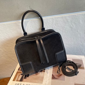 Ando <b>Bag</b> Nubuck Cowhide Leather Bowling <b>Bag</b> Women Vintage Top Handle Crossbody <b>Satchel</b> - Product Image 4