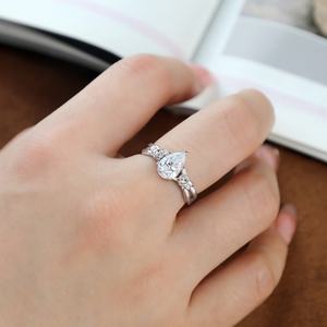 New Arrival Custom Fine <b>Ring</b> <b>Set</b> 925 Sterling Silver Rhodium&<b>Gold</b> Plated <b>Ring</b> Moissanite&Zircon Stone Wedding Jewelry for Women - Product Image 4
