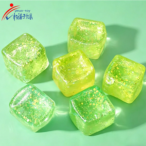 Jouet Squishy Carré Anti-Stress en TPR Vert Pailleté, Forme Bonbon Glacé, Personnalisé Direct Usine, pour Tous les Âges, Modèle 2026 - Product Image 1