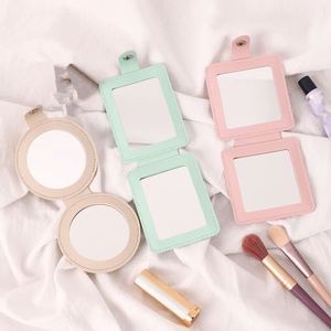Portable Folding With Pu Leather Case Pocket Cosmetic Double Sided 1X/2X <b>Mirror</b> for Makeup - Product Image 1