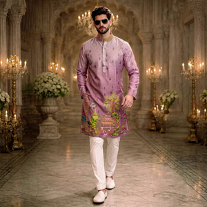 NiMa Creations - Pantalones de Algodón Reversibles de Secado Rápido para Hombre, Corte Regular, Hasta la Rodilla, Tradicionales Indios/Pakistaníes, para Bodas/Fiestas, Digitales - Product Image 1