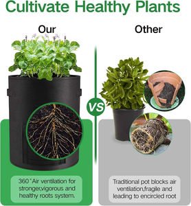 Bolsas de Cultivo de Patatas Transpirables Negras Duraderas de 10 Galones con Asas Reforzadas, Contenedores de Jardín de Tela No Tejida Ecológica - Product Image 4