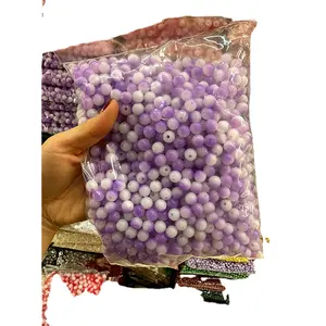 Acrylic 10mm jelly two-color round beads glass bracelet diy beaded accessories factory outlet