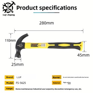 Ergonomic Vàng-đen Grip Claw búa Heavy-Duty DIY lớp Nail lái xe kéo công cụ cho hộ gia đình sửa chữa chế biến gỗ OEM - Product Image 5