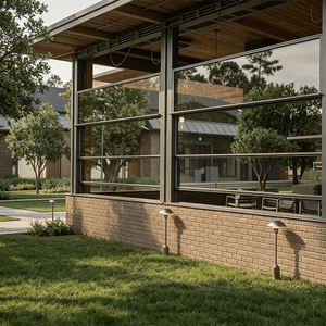 <span class=keywords><strong>Fenêtre</strong></span> coulissante verticale motorisée en aluminium à plusieurs panneaux, <span class=keywords><strong>double</strong></span> vitrage panoramique pour balcon et restaurant - Product Image 2