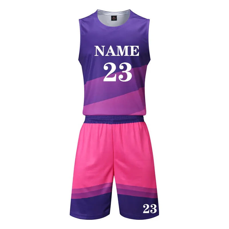 Pantalones cortos de baloncesto para adultos, chaleco de malla personalizado cómodo, camisetas de sublimación bordadas, uniforme de baloncesto femenino para hombres