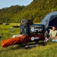 Chariot pliant double étage robuste en tissu Oxford, grande capacité 400L, avec pare-soleil, capacité de charge 225 Lbs, extension extra longue pour le camping