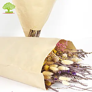 Nature Inspired Recycled Kraft Paper Flower Sleeve Wraps for Florists