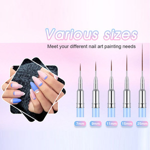 Nouveau design nylon cheveux nail art brosse manucure salon outil acrylique uv gel vernis un temps pointillage peinture dessin liner pinceaux - Product Image 2
