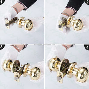 Kunci kenop pintu Interior kamar mandi kamar tidur privasi tabung masuk kuningan dipoles bagian kamar mandi Modern - Product Image 4